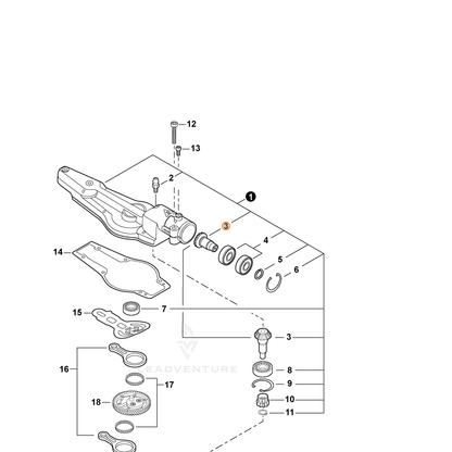 ECHO part P021054200 — IPL diagram snippet (6x zoom, amber highlight)