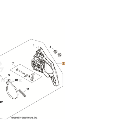 ECHO part P021054230 — IPL diagram snippet (6x zoom, amber highlight)