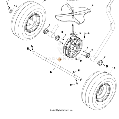 ECHO part P021054240 — IPL diagram snippet (6x zoom, amber highlight)