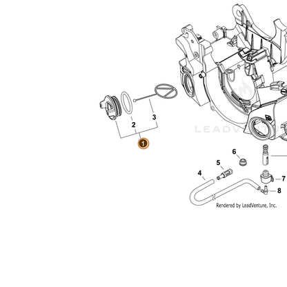ECHO part P021054290 — IPL diagram snippet (6x zoom, amber highlight)