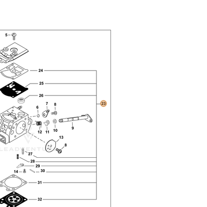 ECHO part P021054440 — IPL diagram snippet (6x zoom, amber highlight)