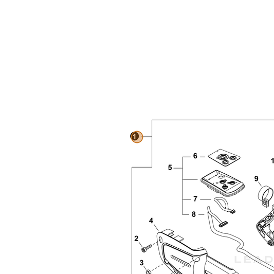 Echo part P021054471 — IPL diagram snippet (6x zoom, amber highlight)