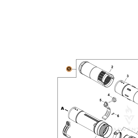 ECHO part P021054490 — IPL diagram snippet (6x zoom, amber highlight)