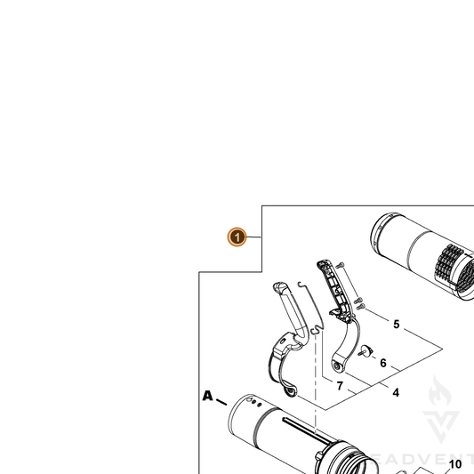 ECHO part P021054500 — IPL diagram snippet (6x zoom, amber highlight)