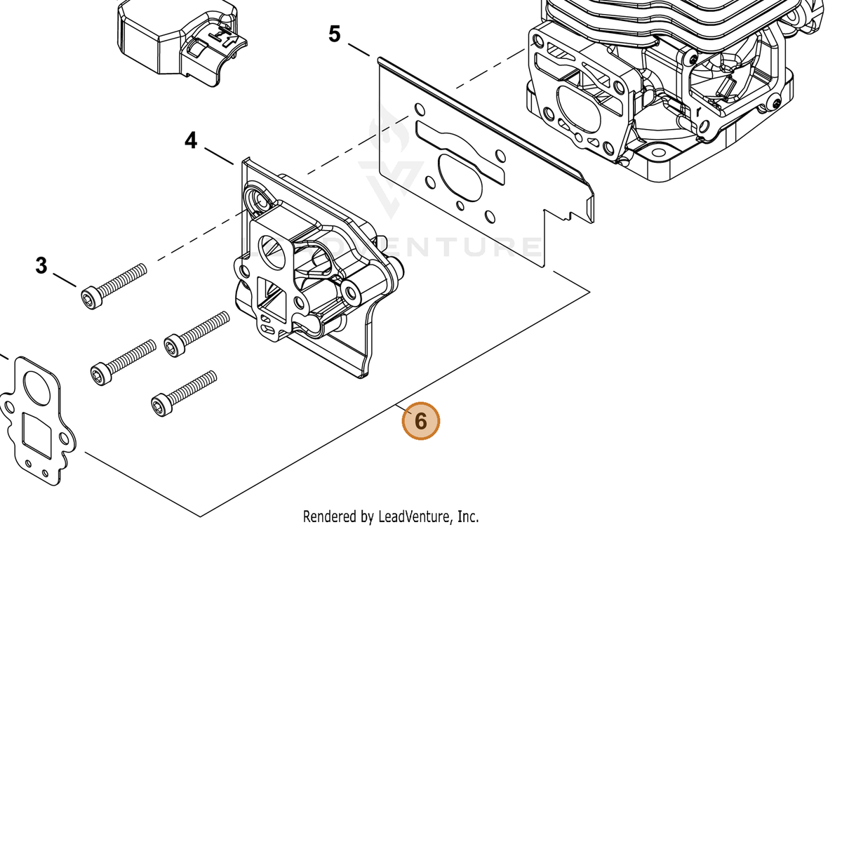 ECHO part P021054550 — IPL diagram snippet (6x zoom, amber highlight)