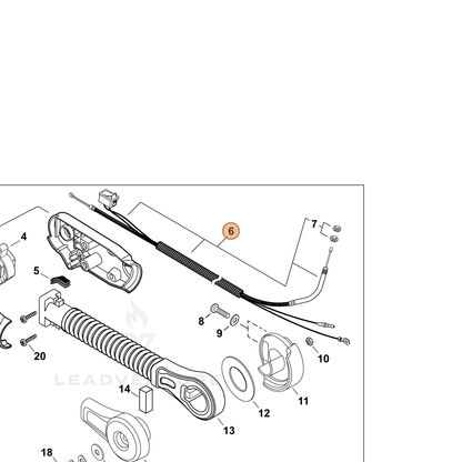 ECHO part P021054570 — IPL diagram snippet (6x zoom, amber highlight)