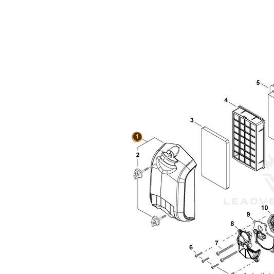 Echo part P021054630 — IPL diagram snippet (6x zoom, amber highlight)