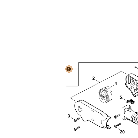 Echo part P021054650 — IPL diagram snippet (6x zoom, amber highlight)