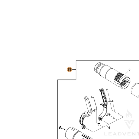 Echo part P021054660 — IPL diagram snippet (6x zoom, amber highlight)