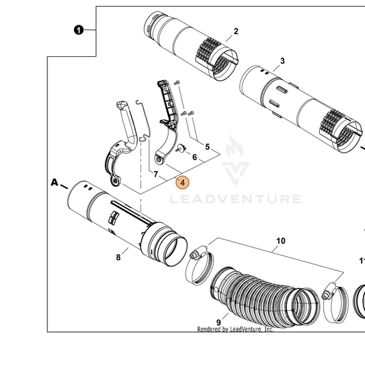 Echo part P021054670 — IPL diagram snippet (6x zoom, amber highlight)