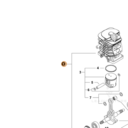 ECHO part P021054700 — IPL diagram snippet (6x zoom, amber highlight)