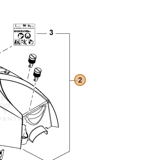 Echo part P021054750 — IPL diagram snippet (6x zoom, amber highlight)
