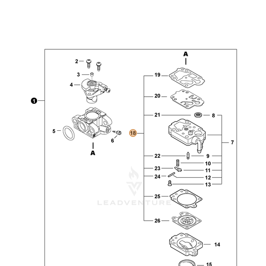 Echo part P021054770 — IPL diagram snippet (6x zoom, amber highlight)