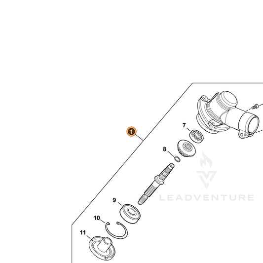 ECHO part P021054800 — IPL diagram snippet (6x zoom, amber highlight)