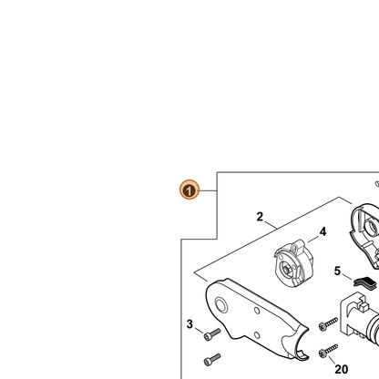 ECHO part P021054870 — IPL diagram snippet (6x zoom, amber highlight)