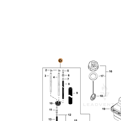 ECHO part P021054900 — IPL diagram snippet (6x zoom, amber highlight)