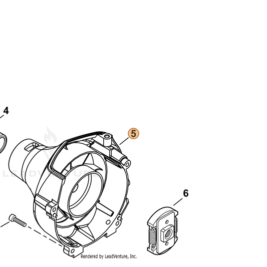 Echo part P021055730 — IPL diagram snippet (6x zoom, amber highlight)