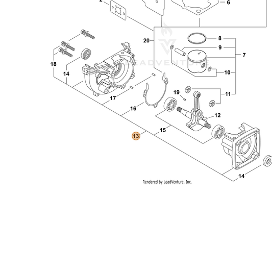 Echo part P021055750 — IPL diagram snippet (6x zoom, amber highlight)