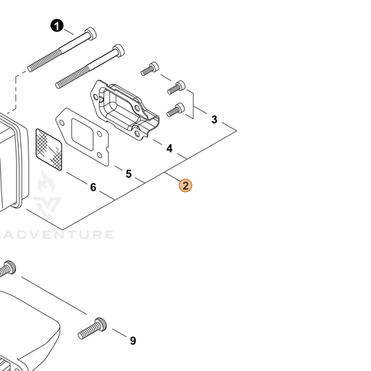 Echo part P021055770 — IPL diagram snippet (6x zoom, amber highlight)