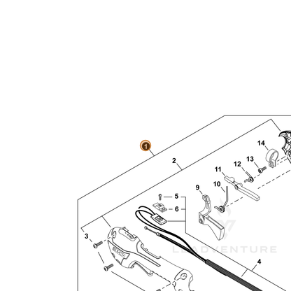 Echo part P021055791 — IPL diagram snippet (6x zoom, amber highlight)