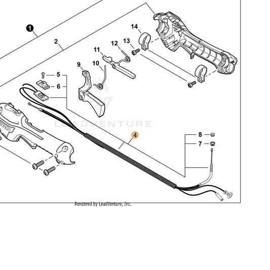 Echo part P021055810 — IPL diagram snippet (6x zoom, amber highlight)