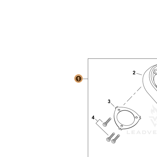 Echo part P021055820 — IPL diagram snippet (6x zoom, amber highlight)
