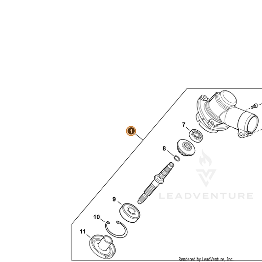 Echo part P021055970 — IPL diagram snippet (6x zoom, amber highlight)