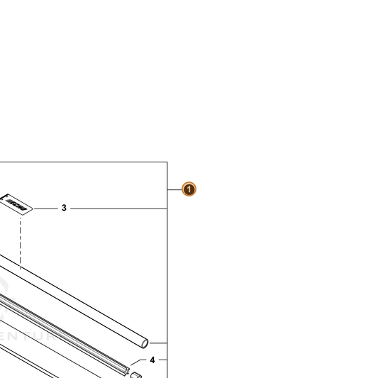Echo part P021055980 — IPL diagram snippet (6x zoom, amber highlight)