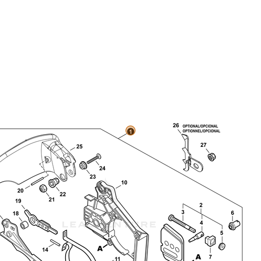 Echo part P021056000 — IPL diagram snippet (6x zoom, amber highlight)