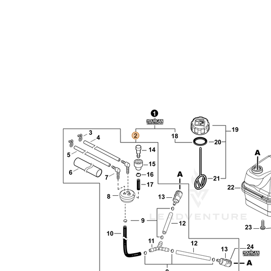 Echo part P021056050 — IPL diagram snippet (6x zoom, amber highlight)