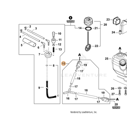 Echo part P021056060 — IPL diagram snippet (6x zoom, amber highlight)