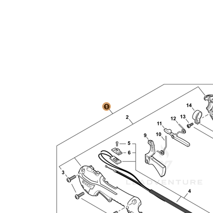 Echo part P021056110 — IPL diagram snippet (6x zoom, amber highlight)
