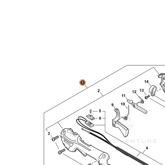 Echo part P021056110 — IPL diagram snippet (6x zoom, amber highlight)