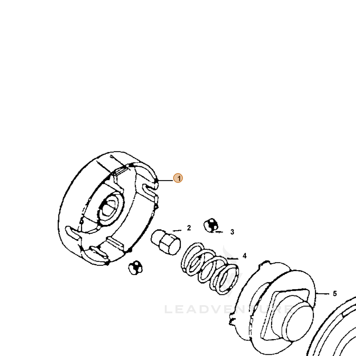 ECHO part P022000160 — IPL diagram snippet (6x zoom, amber highlight)