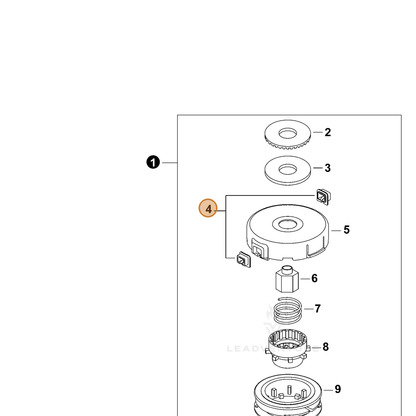 ECHO part P022000710 — IPL diagram snippet (6x zoom, amber highlight)
