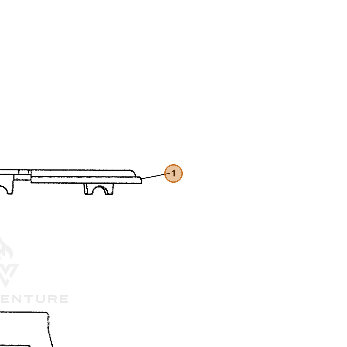 ECHO part P022001130 — IPL diagram snippet (6x zoom, amber highlight)