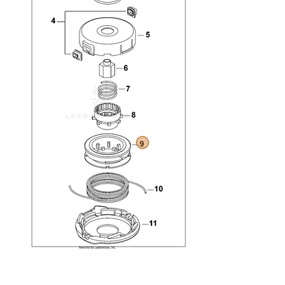 ECHO part P022001180 — IPL diagram snippet (6x zoom, amber highlight)