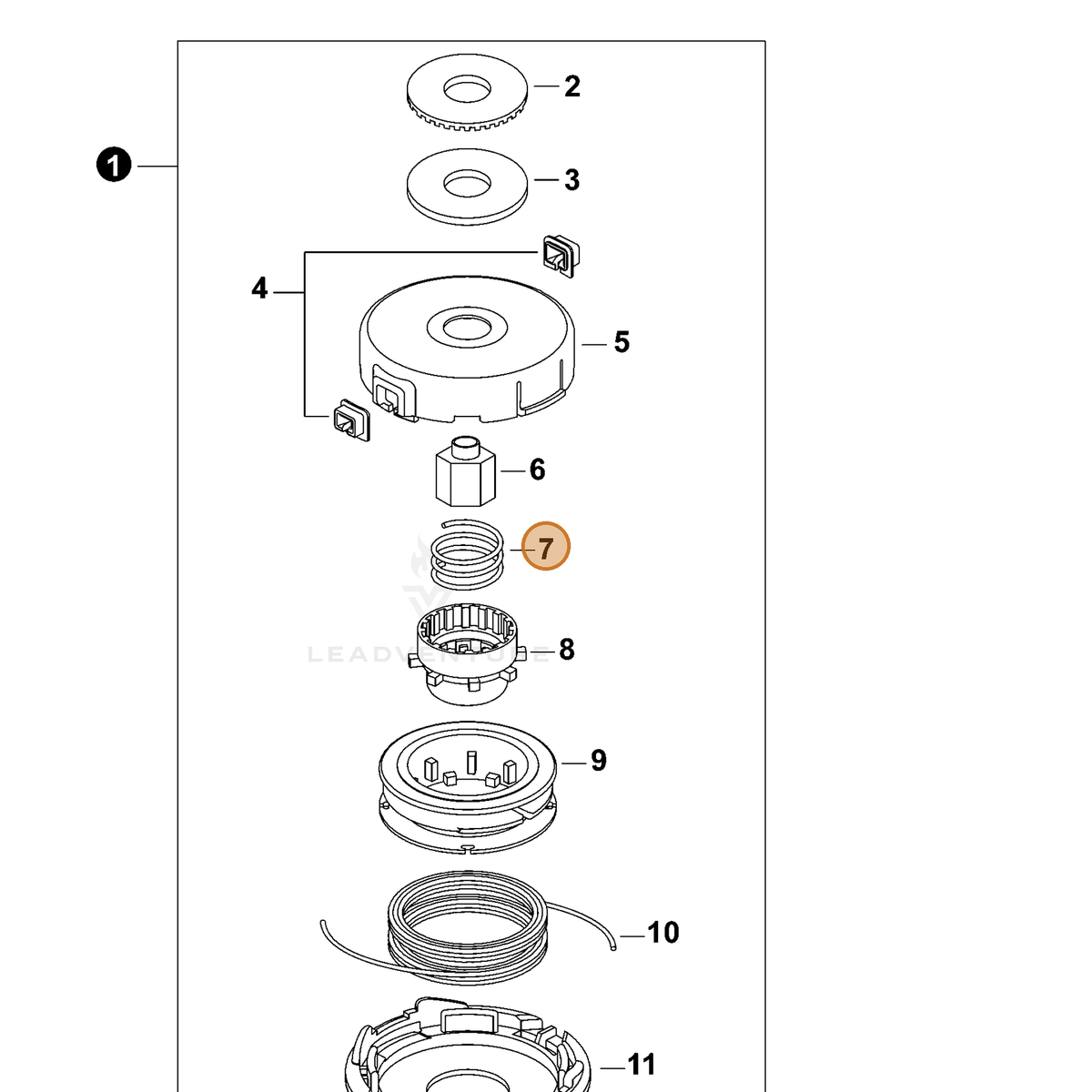 ECHO part P022001200 — IPL diagram snippet (6x zoom, amber highlight)