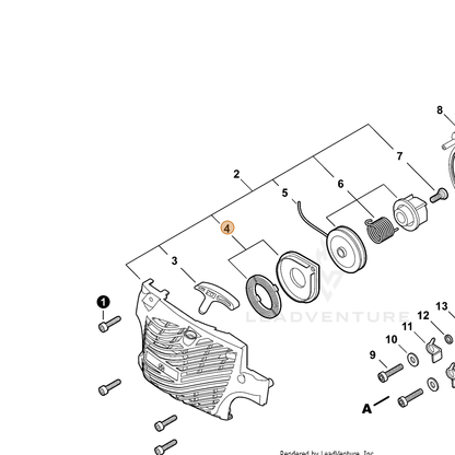 ECHO part P022001330 — IPL diagram snippet (6x zoom, amber highlight)