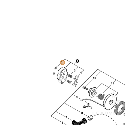 ECHO part P022002100 — IPL diagram snippet (6x zoom, amber highlight)