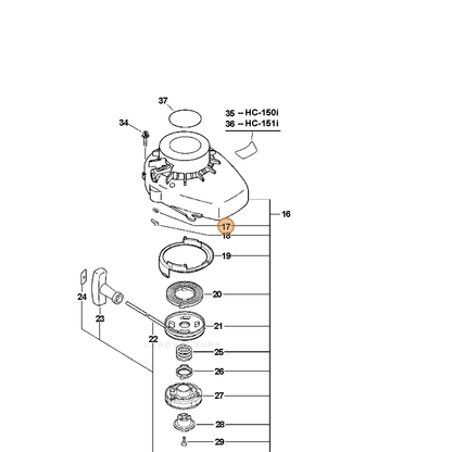 ECHO part P022004610 — IPL diagram snippet (6x zoom, amber highlight)