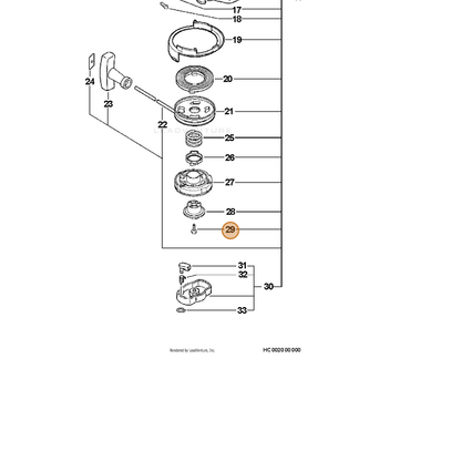 ECHO part P022004630 — IPL diagram snippet (6x zoom, amber highlight)