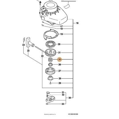 ECHO part P022004660 — IPL diagram snippet (6x zoom, amber highlight)
