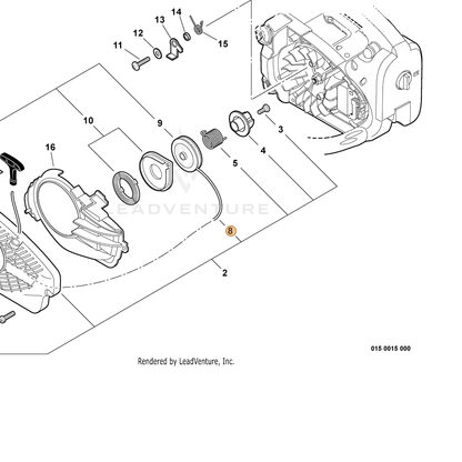 ECHO part P022006220 — IPL diagram snippet (6x zoom, amber highlight)