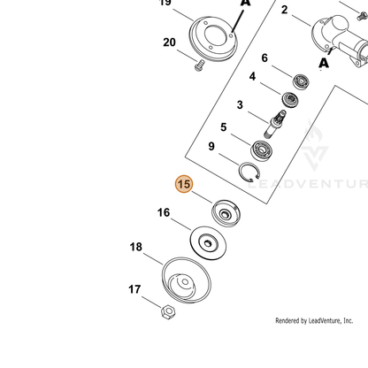 ECHO part P022006290 — IPL diagram snippet (6x zoom, amber highlight)