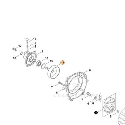 ECHO part P022006351 — IPL diagram snippet (6x zoom, amber highlight)