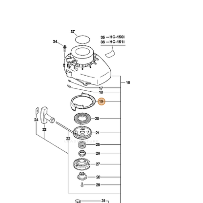 ECHO part P022006500 — IPL diagram snippet (6x zoom, amber highlight)