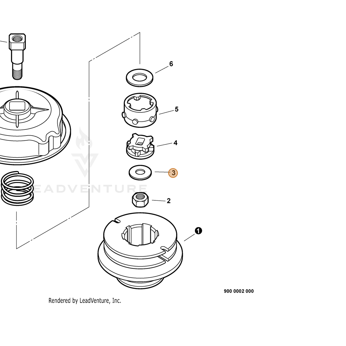 ECHO part P022006700 — IPL diagram snippet (6x zoom, amber highlight)
