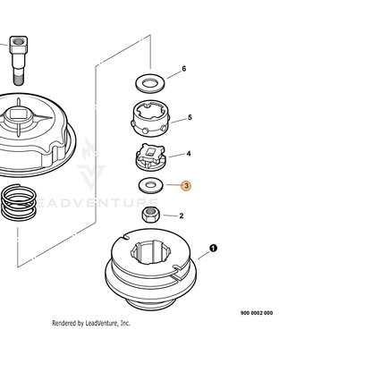 ECHO part P022006700 — IPL diagram snippet (6x zoom, amber highlight)
