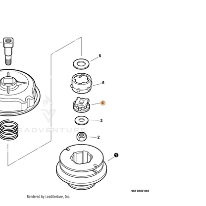 ECHO part P022006750 — IPL diagram snippet (6x zoom, amber highlight)